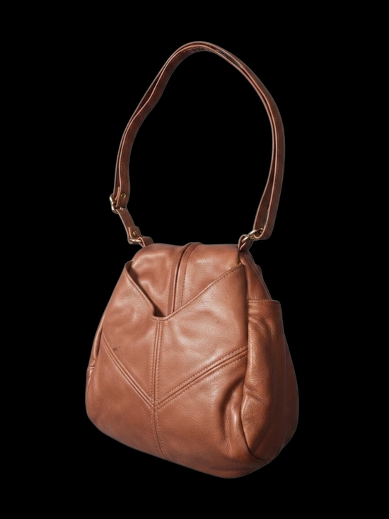 Handbags - Victoria Leather Classic Shoulder Bag - Brown